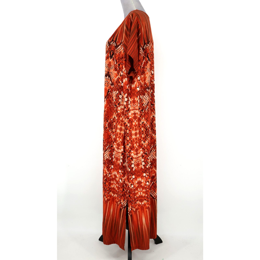Bob Mackie Dress Petite Plus Size 3XP Black Orange Stretch Knit Wearable Art New - Picture 8 of 14